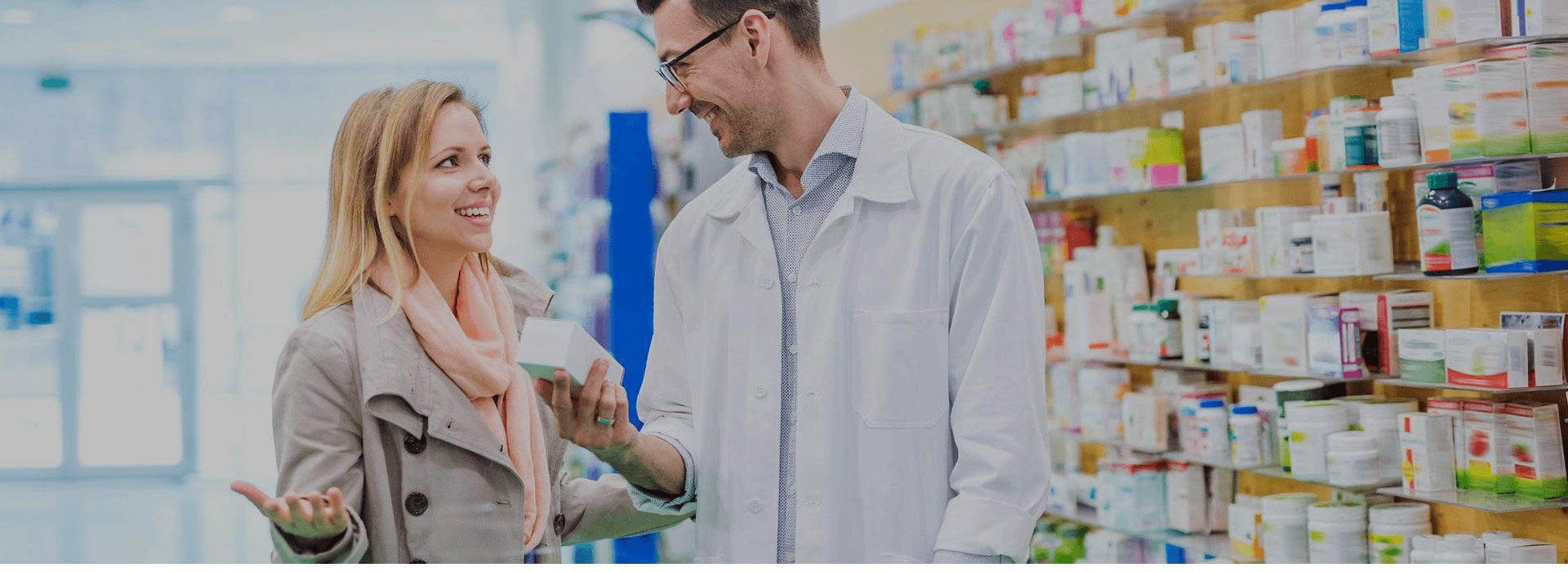 Pharmacist at the CuraPharm counter